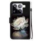 For Xiaomi 15 Pro Crystal Texture Colored Drawing Leather Phone Case(Crystal Peony) - 3
