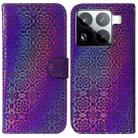 For Xiaomi 15 Pro Colorful Magnetic Buckle Leather Phone Case(Purple) - 1
