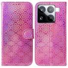 For Xiaomi 15 Pro Colorful Magnetic Buckle Leather Phone Case(Pink) - 1