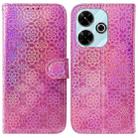 For Xiaomi Redmi 13 4G Colorful Magnetic Buckle Leather Phone Case(Pink) - 1