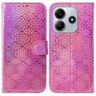 For Redmi Note 14 5G Colorful Magnetic Buckle Leather Phone Case(Pink) - 1