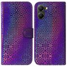 For Redmi Turbo 4 / Xiaomi Poco X7 Pro Colorful Magnetic Buckle Leather Phone Case(Purple) - 1