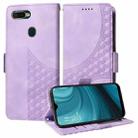 For OPPO A7 / A5S / A12 / A11K Embossed Rhombus Starry Leather Phone Case(Purple) - 1