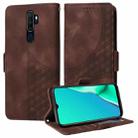 For OPPO A9 2020 / A5 2020  Embossed Rhombus Starry Leather Phone Case(Brown) - 1