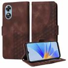 For OPPO A17 4G / A17K Embossed Rhombus Starry Leather Phone Case(Brown) - 1