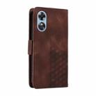 For OPPO A17 4G / A17K Embossed Rhombus Starry Leather Phone Case(Brown) - 3