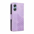 For OPPO A17 4G / A17K Embossed Rhombus Starry Leather Phone Case(Purple) - 3