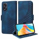 For OPPO A38 4G / A18 4G Embossed Rhombus Starry Leather Phone Case(Blue) - 1