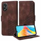 For OPPO A38 4G / A18 4G Embossed Rhombus Starry Leather Phone Case(Brown) - 1