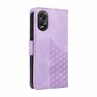 For OPPO A38 4G / A18 4G Embossed Rhombus Starry Leather Phone Case(Purple) - 3