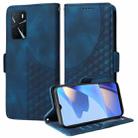 For OPPO A54 4G / A55 5G Embossed Rhombus Starry Leather Phone Case(Blue) - 1