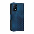 For OPPO A54 4G / A55 5G Embossed Rhombus Starry Leather Phone Case(Blue) - 3