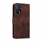 For OPPO A54 4G / A55 5G Embossed Rhombus Starry Leather Phone Case(Brown) - 3