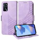 For OPPO A16 4G / A16S Embossed Rhombus Starry Leather Phone Case(Purple) - 1