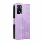 For OPPO A16 4G / A16S Embossed Rhombus Starry Leather Phone Case(Purple) - 3