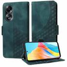 For OPPO A58 4G Embossed Rhombus Starry Leather Phone Case(Green) - 1