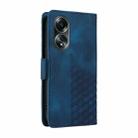 For OPPO A58 4G Embossed Rhombus Starry Leather Phone Case(Blue) - 3