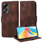 For OPPO A58 4G Embossed Rhombus Starry Leather Phone Case(Brown) - 1