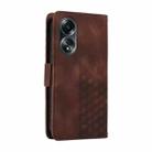 For OPPO A58 4G Embossed Rhombus Starry Leather Phone Case(Brown) - 3