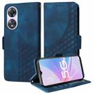 For OPPO A78 5G Global Embossed Rhombus Starry Leather Phone Case(Blue) - 1