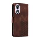 For OPPO A78 5G Global Embossed Rhombus Starry Leather Phone Case(Brown) - 3