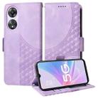 For OPPO A78 5G Global Embossed Rhombus Starry Leather Phone Case(Purple) - 1
