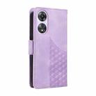 For OPPO A78 5G Global Embossed Rhombus Starry Leather Phone Case(Purple) - 3