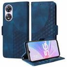 For OPPO A58X 5G Embossed Rhombus Starry Leather Phone Case(Blue) - 1