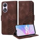 For OPPO A58X 5G Embossed Rhombus Starry Leather Phone Case(Brown) - 1
