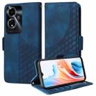 For OPPO A59 5G Embossed Rhombus Starry Leather Phone Case(Blue) - 1