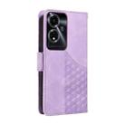 For OPPO A59 5G Embossed Rhombus Starry Leather Phone Case(Purple) - 3