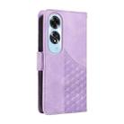 For OPPO A60 4G Global Embossed Rhombus Starry Leather Phone Case(Purple) - 3