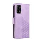 For OPPO A74 4G / F19 4G Embossed Rhombus Starry Leather Phone Case(Purple) - 3