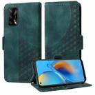 For OPPO A95 4G Global/ F19S Embossed Rhombus Starry Leather Phone Case(Green) - 1