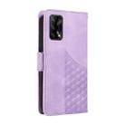 For OPPO A95 4G Global/ F19S Embossed Rhombus Starry Leather Phone Case(Purple) - 3