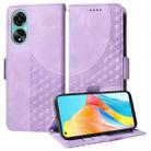 For OPPO A78 4G Embossed Rhombus Starry Leather Phone Case(Purple) - 1