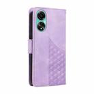 For OPPO A78 4G Embossed Rhombus Starry Leather Phone Case(Purple) - 3