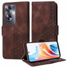 For OPPO A79 5G Embossed Rhombus Starry Leather Phone Case(Brown) - 1