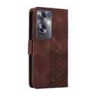 For OPPO A79 5G Embossed Rhombus Starry Leather Phone Case(Brown) - 3