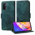 For OPPO A74 5G / A54 5G Embossed Rhombus Starry Leather Phone Case(Green) - 1