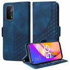 For OPPO A74 5G / A54 5G Embossed Rhombus Starry Leather Phone Case(Blue) - 1