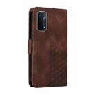 For OPPO A74 5G / A54 5G Embossed Rhombus Starry Leather Phone Case(Brown) - 3