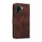 For OPPO A94 4G / F19 Pro Embossed Rhombus Starry Leather Phone Case(Brown) - 3