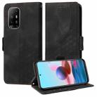 For OPPO A94 5G / F19 Pro+ 5G Embossed Rhombus Starry Leather Phone Case(Black) - 1