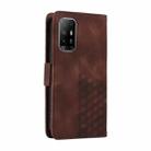 For OPPO A94 5G / F19 Pro+ 5G Embossed Rhombus Starry Leather Phone Case(Brown) - 3