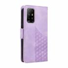 For OPPO A94 5G / F19 Pro+ 5G Embossed Rhombus Starry Leather Phone Case(Purple) - 3