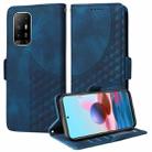 For OPPO A95 5G / Reno6 Z Embossed Rhombus Starry Leather Phone Case(Blue) - 1