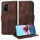 For OPPO A95 5G / Reno6 Z Embossed Rhombus Starry Leather Phone Case(Brown) - 1