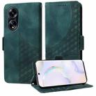 For OPPO A98 / F23 5G / A1 5G Embossed Rhombus Starry Leather Phone Case(Green) - 1