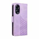 For OPPO A98 / F23 5G / A1 5G Embossed Rhombus Starry Leather Phone Case(Purple) - 3